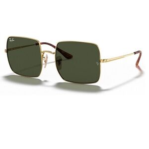 RAY BAN Unisex Sunglasses Square Green and Gold